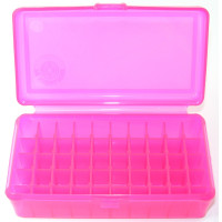 FS Reloading Plastic Ammo Box Large Pistol 50 Round Translucent Pink 3 Pk